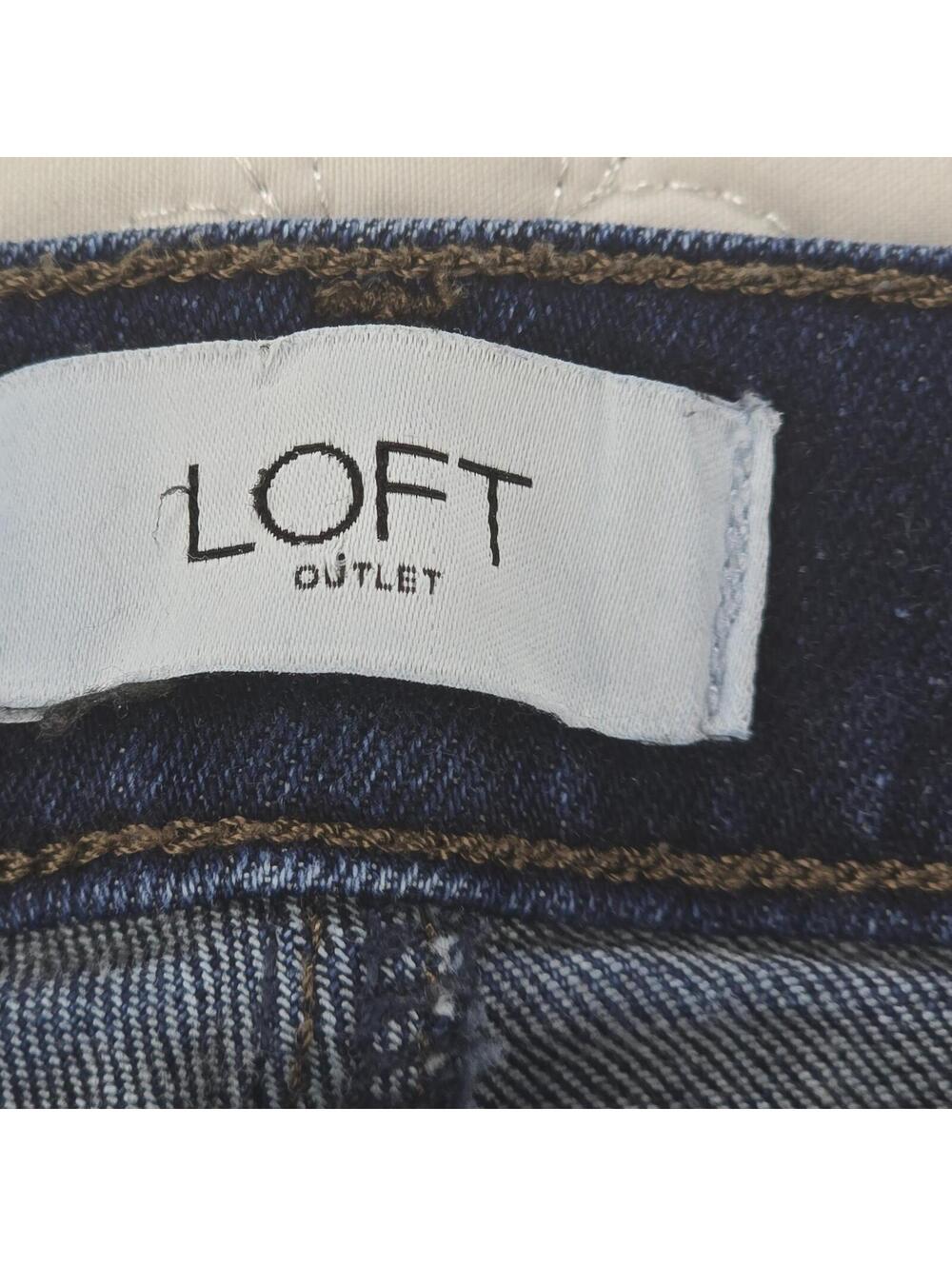 LOFT Outlet Skinny Jeans Womens Size 12 Dark Wash Ankle Slit Hem Stretch Denim - Picture 4 of 9